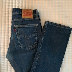 Levi Strauss 513: 32-32 Medium-Wash Straight-leg Jeans